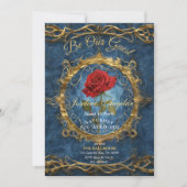 美女と野獣のローズ カスタマイズ可能な写真 スイート 招待状 (正面)