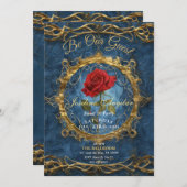 美女と野獣 ローズ オーダーメイド フォト スイート 招待状 (正面/裏面)