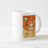 美女のポートレート ジャンボコーヒーマグカップ (正面右)
