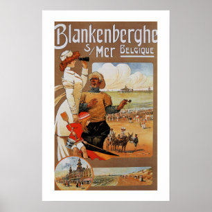 美女の新紀元の夏のビーチ旅行Blankenberge ポスター