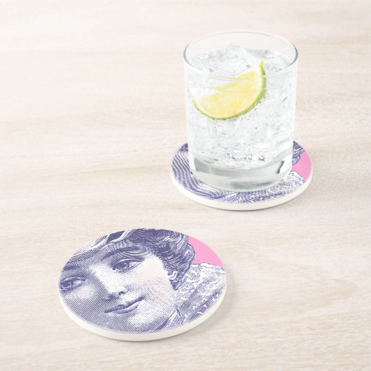 美女の新紀元の美しいのヴィンテージのファッションプレート コースター (側面)