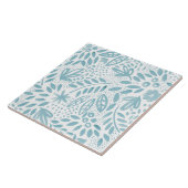 美女の青い花のセラミックタイル- 2 タイル (側面)