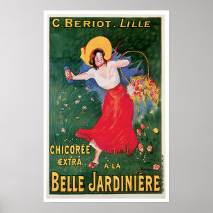 美女のJardiniereのChicoreeのヴィンテージの食糧広告の芸術 ポスター
