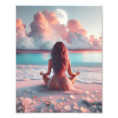 美女めい想オンビーチ空白の フォトプリント            (正面)