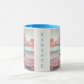 美女めい想オンビーチ空白の マグカップ (中央)