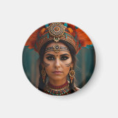 美女アステカポートレート マグネット (正面)