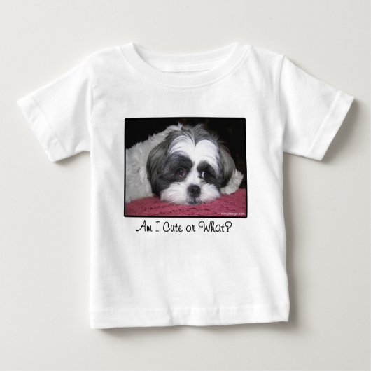 美女シーズー(犬)のTzu犬 ベビーTシャツ (正面)