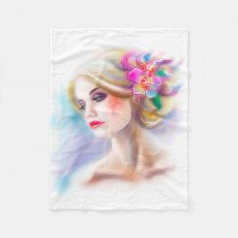 美女ポートレートファッション フリースブランケット