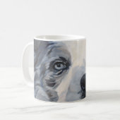 美女青いMerleのボーダーコリーのポートレートのマグ コーヒーマグカップ (正面左)