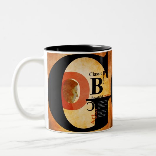 美女 ツートーンマグカップ (左)