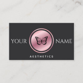 美学あなたの名前を追加バラ金ゴールドバタフライブラック 名刺