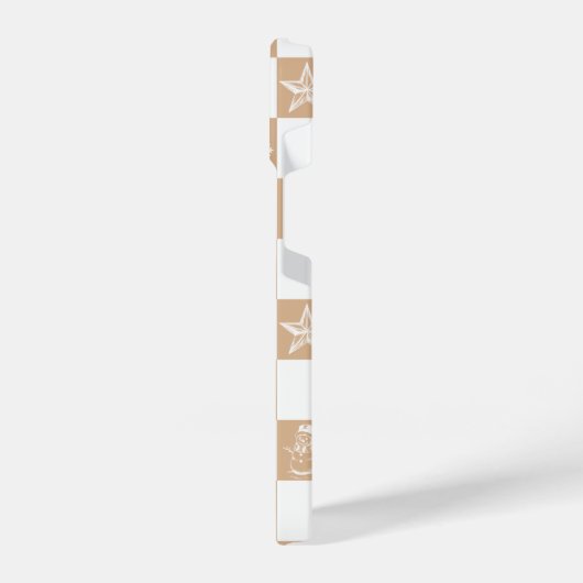 美学のクリスマス市松模様にの電話ケース iPhoneケース (左側面)