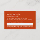 美学の名刺のテンプレート 予約カード (裏面)