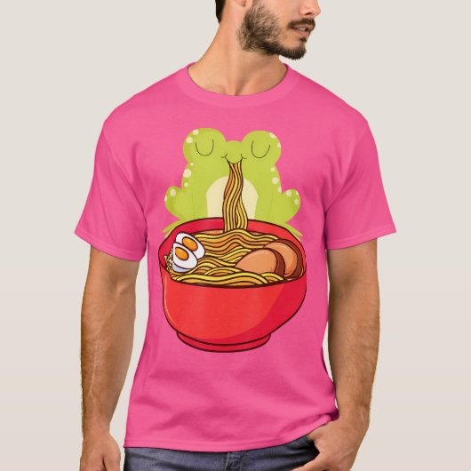 美学カエルのラーメン Tシャツ (正面)