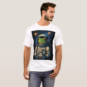 美学カエル宇宙飛行士 Tシャツ (正面フル)
