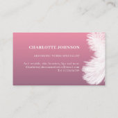 美学スキンケアモダンピンクフェザー 名刺 (裏面)