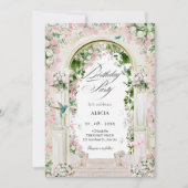 美学フローラガーデンアーチおとぎ話の誕生日 招待状 (正面)