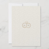 美学ミニマルフローライスラーム結婚モノグラム 招待状 (裏面)