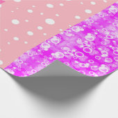 美学モダンフローラピンクギフトラッピング紙 ラッピングペーパー (角)