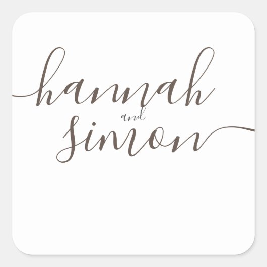 美学モダンミニマリスト結婚ゴールデン広場 スクエアシール (正面)