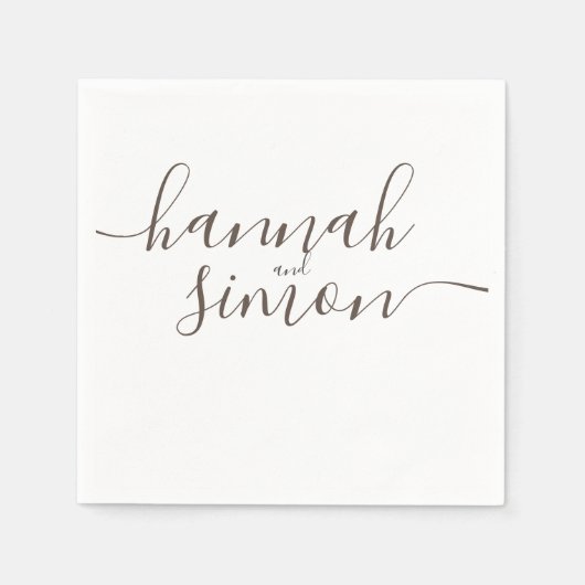 美学モダンミニマリスト結婚ゴールデン スタンダードカクテルナプキン (正面)