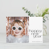 美学レトロミニマル白黒写真新年 シーズンカード (スタンド正面)