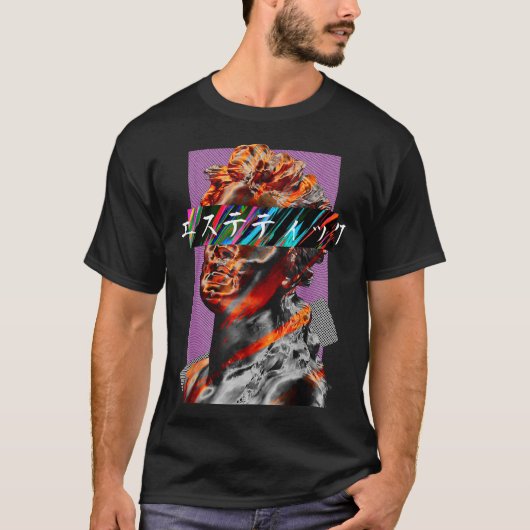 美学ヴェイパーウェーブ 日本の未来主義Tシャツ Tシャツ (正面)