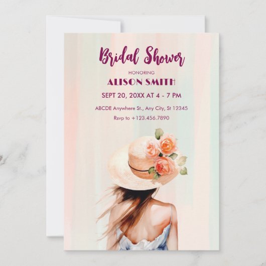 美学春フラワーガールブライダルシャワー 招待状 (正面)