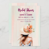 美学春フラワーガールブライダルシャワー 招待状 (正面/裏面)
