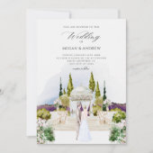 美学結婚の庭水の色 招待状 (正面)