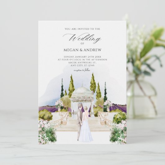 美学結婚の庭水の色 招待状 (スタンド正面)