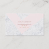 美学色のブロックのばら色の金ゴールドのタイポグラフィの大理石 名刺 (裏面)