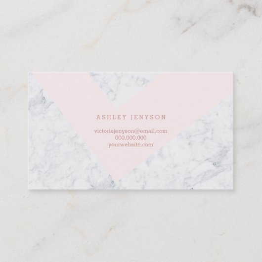 美学色のブロックのばら色の金ゴールドのタイポグラフィの大理石 名刺 (裏面)
