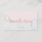 美学色のブロックのばら色の金ゴールドのタイポグラフィの大理石 名刺 (正面)