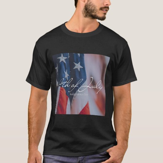 美学4th 7月の独立記念日の旗男性 tシャツ (正面)