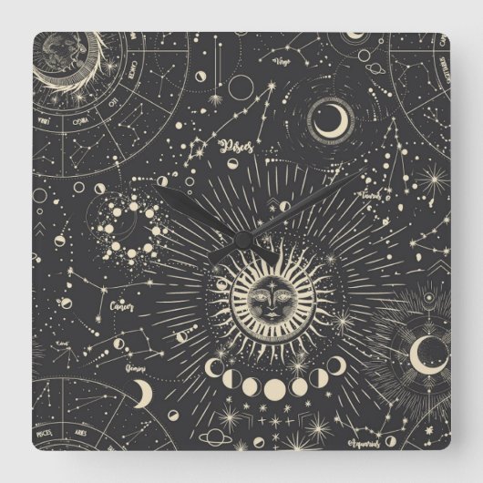 美学 スクエア壁時計 (正面)