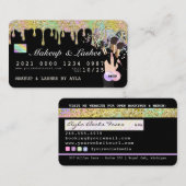 美容グリッタードリップホログラフィックMUAクレジット 名刺 (正面/裏面)