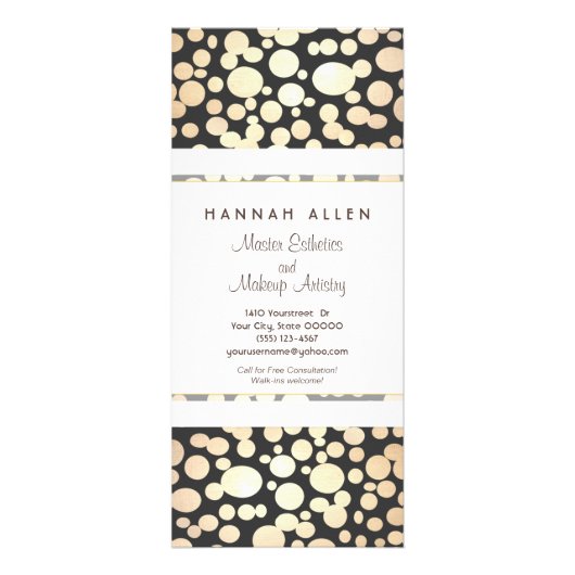 美容スパ金ゴールドサークル黒ラックカード ラックカード (正面)