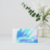 美容ターコイズブルー抽象芸術スパとサロン 名刺 (スタンド正面)