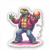 美容タートルディスコTシャツ シール (正面)