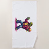 美容タートルディスコTシャツ ビーチタオル (正面)