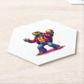 美容タートルディスコTシャツ ペーパーコースター (アングル)