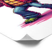 美容タートルディスコTシャツ ポスター (角)