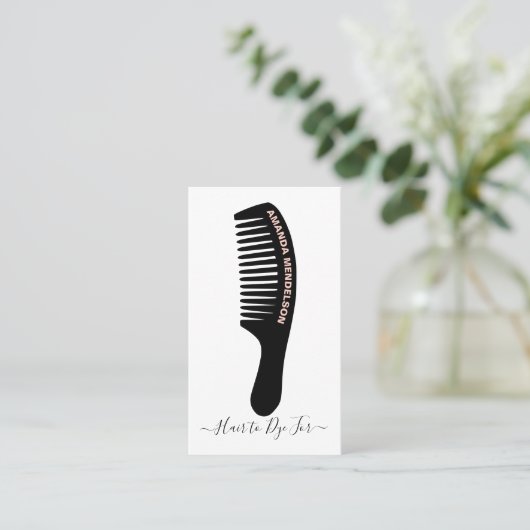 美容パーソナライズされた用櫛と理容師 名刺 (スタンド正面)