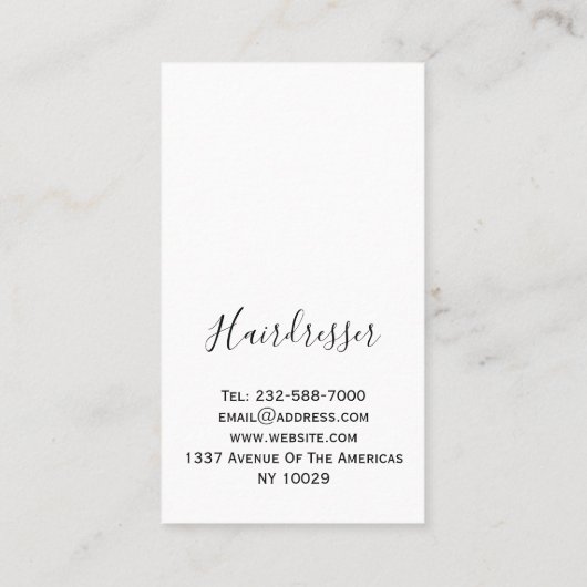 美容パーソナライズされた用櫛と理容師 名刺 (裏面)