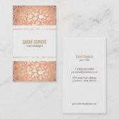 美容フェイク金ゴールドリーフピーチサンゴ 名刺 (正面/裏面)