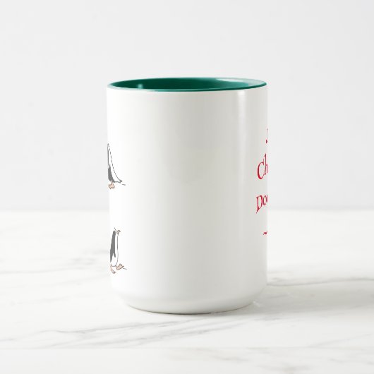 美容医おもしろいペンギン患者の漫画のマグカップ マグカップ (中央)