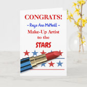 美容学学位口紅おめでとう カード (黄色い花)