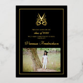 美容学校卒業おめでとう 箔招待状 (正面)