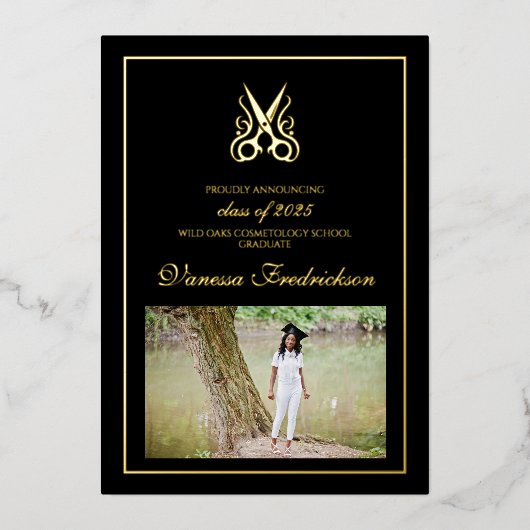 美容学校卒業おめでとう 箔招待状